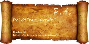Polónyi Arnó névjegykártya